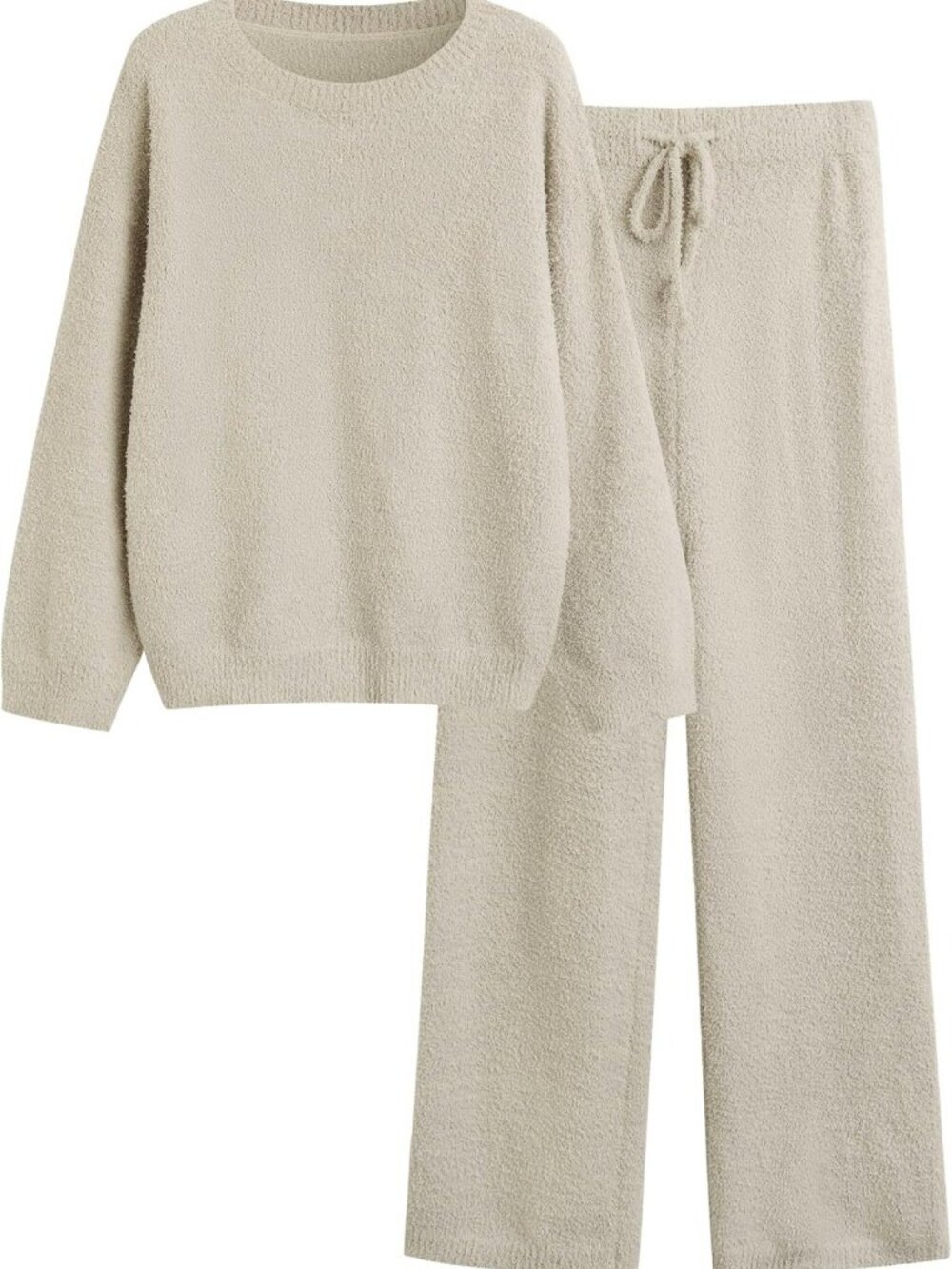Cozy 2-Piece Fuzzy Fleece Lounge Set for Women | Oversized Long Sleeve Pajamas